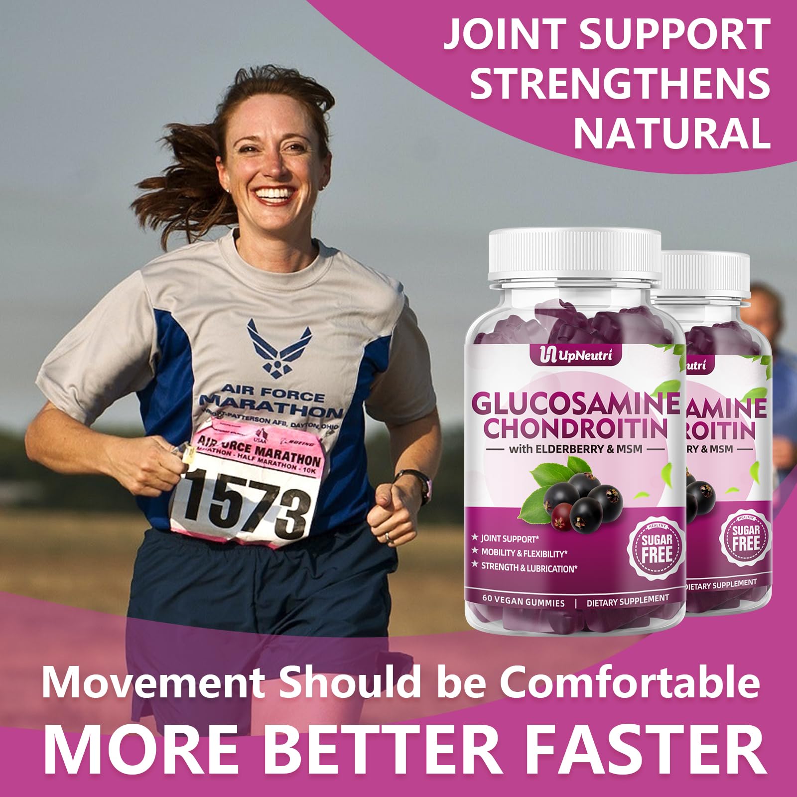 Side view of UPNEUTRI Glucosamine Chondroitin Gummies
