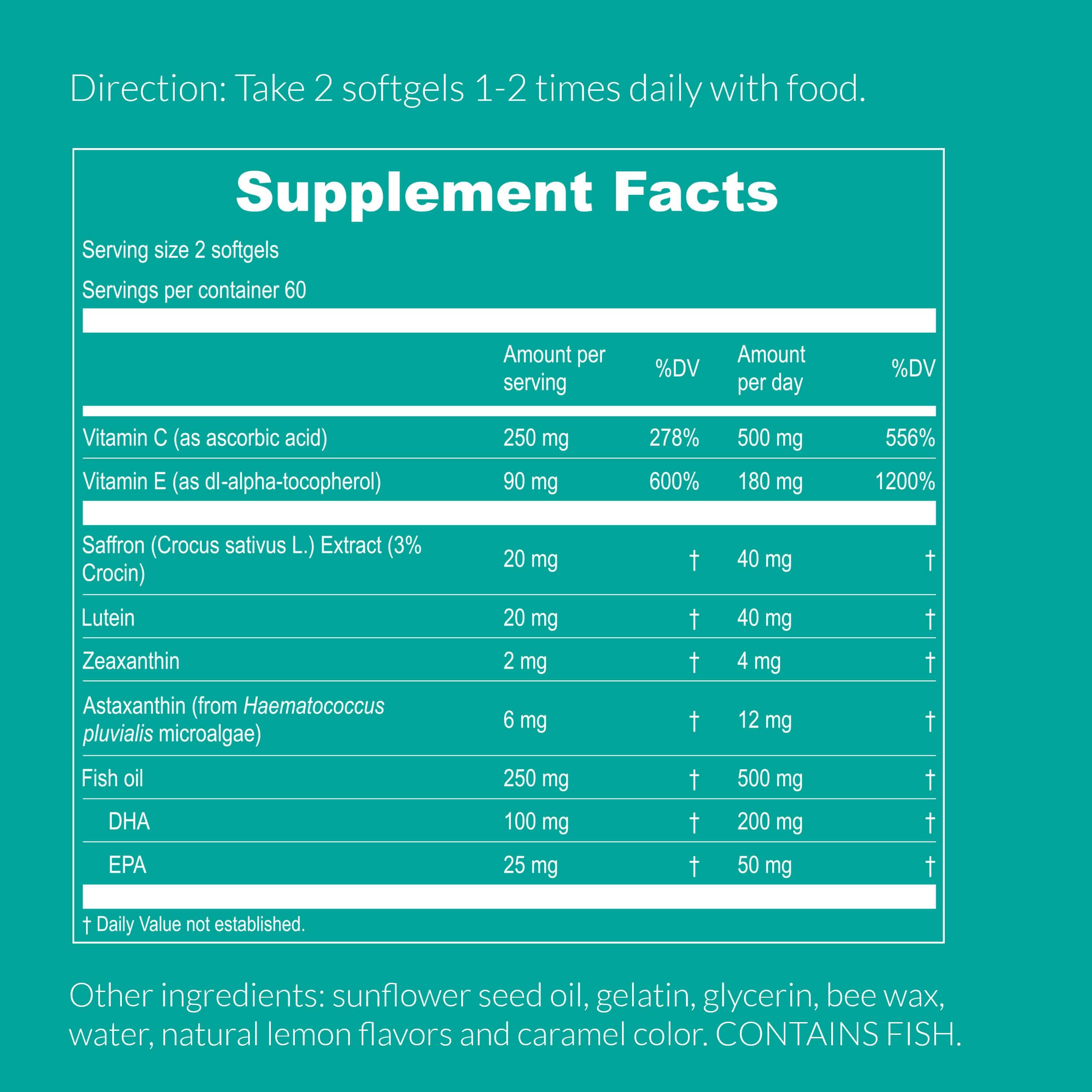 Side view of UpNourish AREDS 2 Plus Eye Vitamins bottle