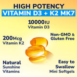 Side view of Vitalibre Vitamin D3 K2 Softgels bottle