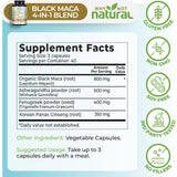 Side view of Why Not Natural Organic Black Maca Root Ashwagandha Capsules