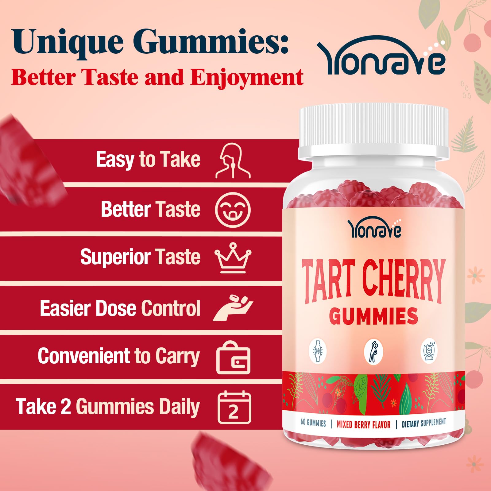 Side view of Yonrave Uric Acid Cleanse Gummies bottle