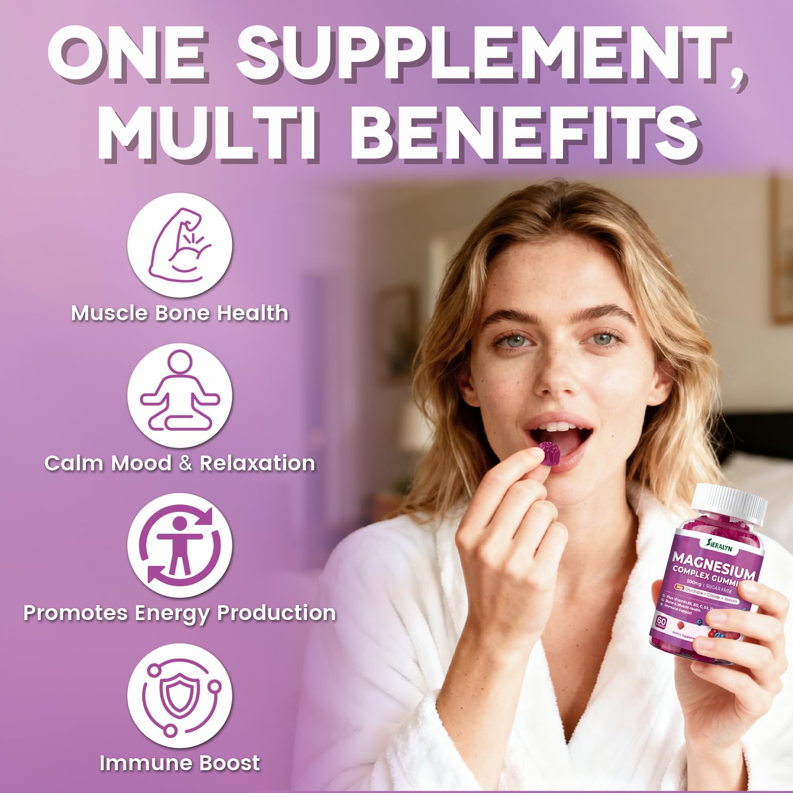Sieralyn Magnesium Gummies ingredients list on packaging