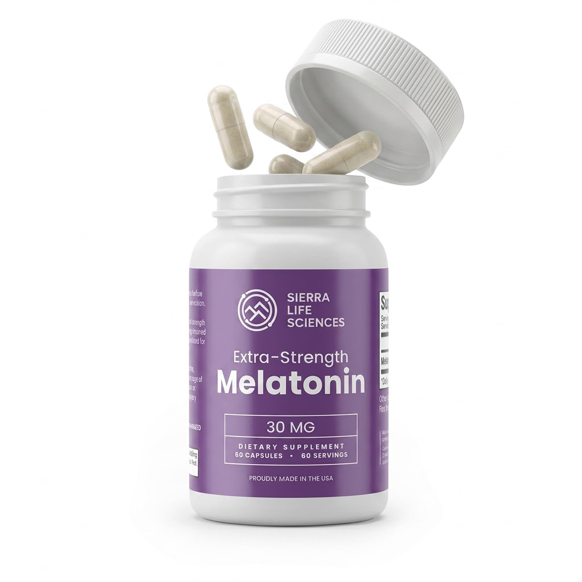 SIERRA LIFE SCIENCES Melatonin 30mg capsules front view