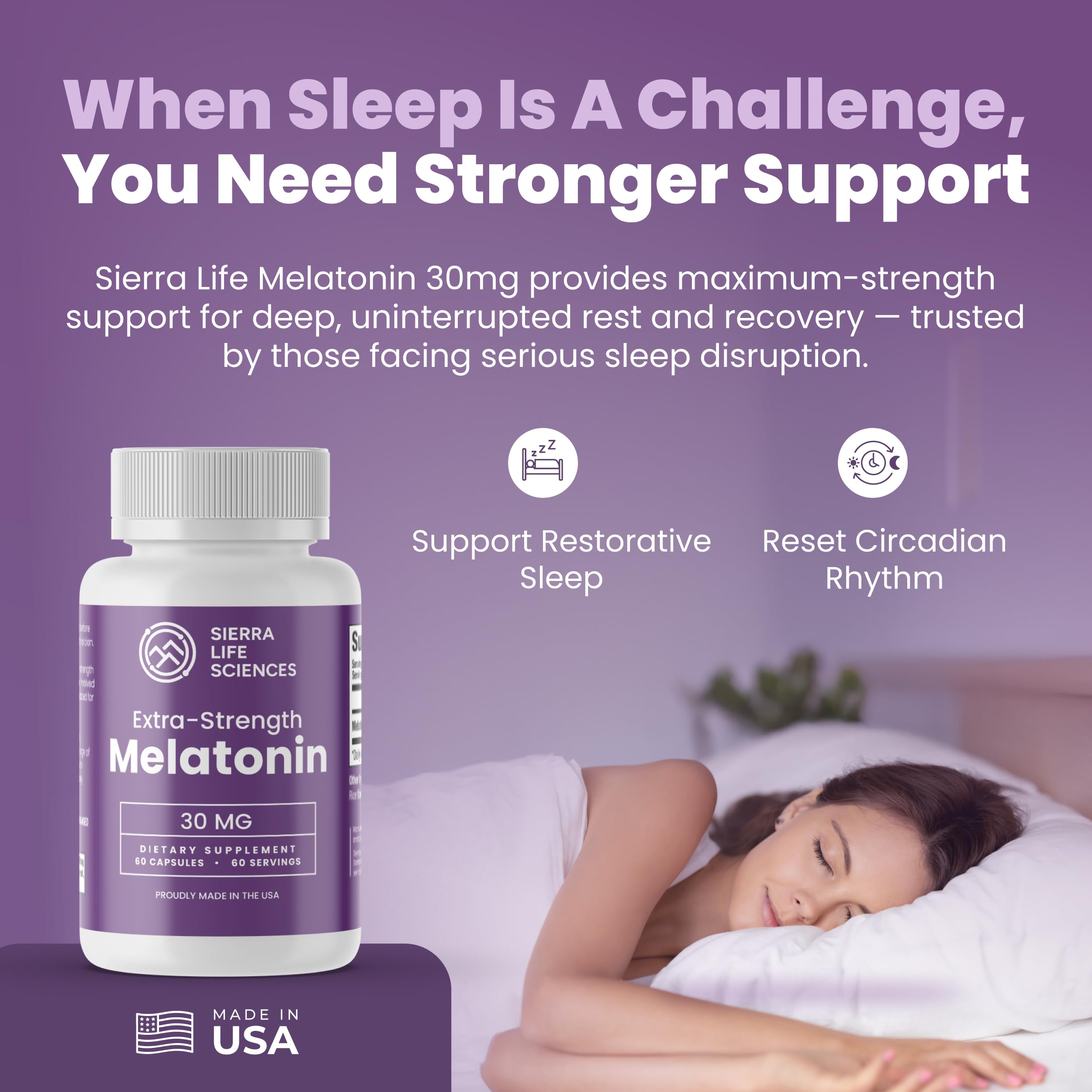 SIERRA LIFE SCIENCES Melatonin 30mg Extra Strength capsule back view