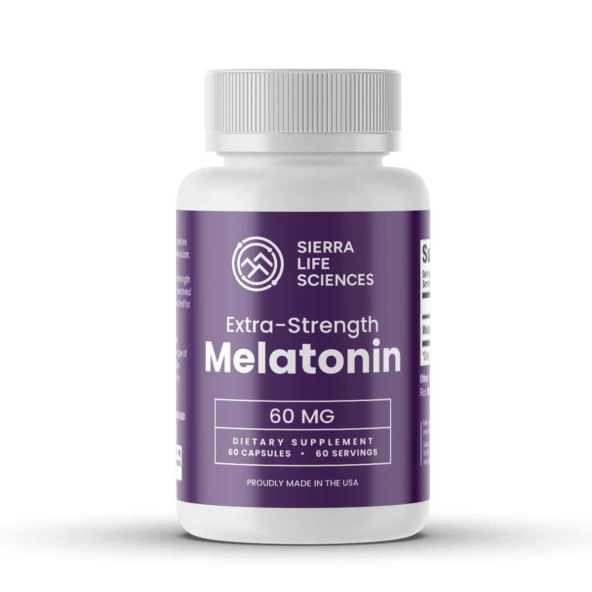 SIERRA LIFE SCIENCES Melatonin 60mg capsule bottle front view