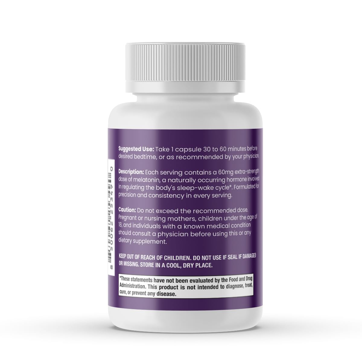 SIERRA LIFE SCIENCES Melatonin 60mg Extra Strength capsules displayed with rice fiber