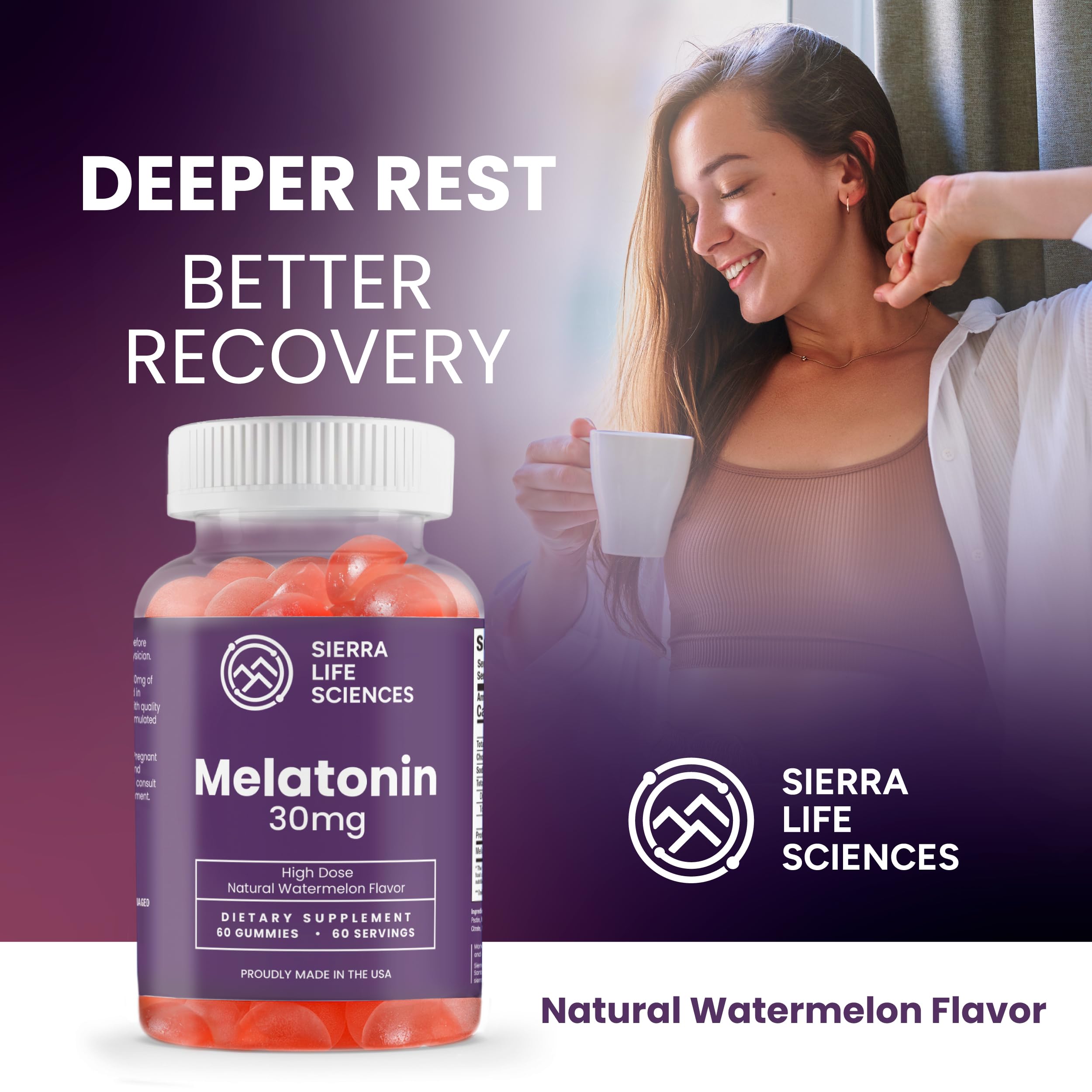SIERRA LIFE SCIENCES Melatonin Gummies 30mg back view