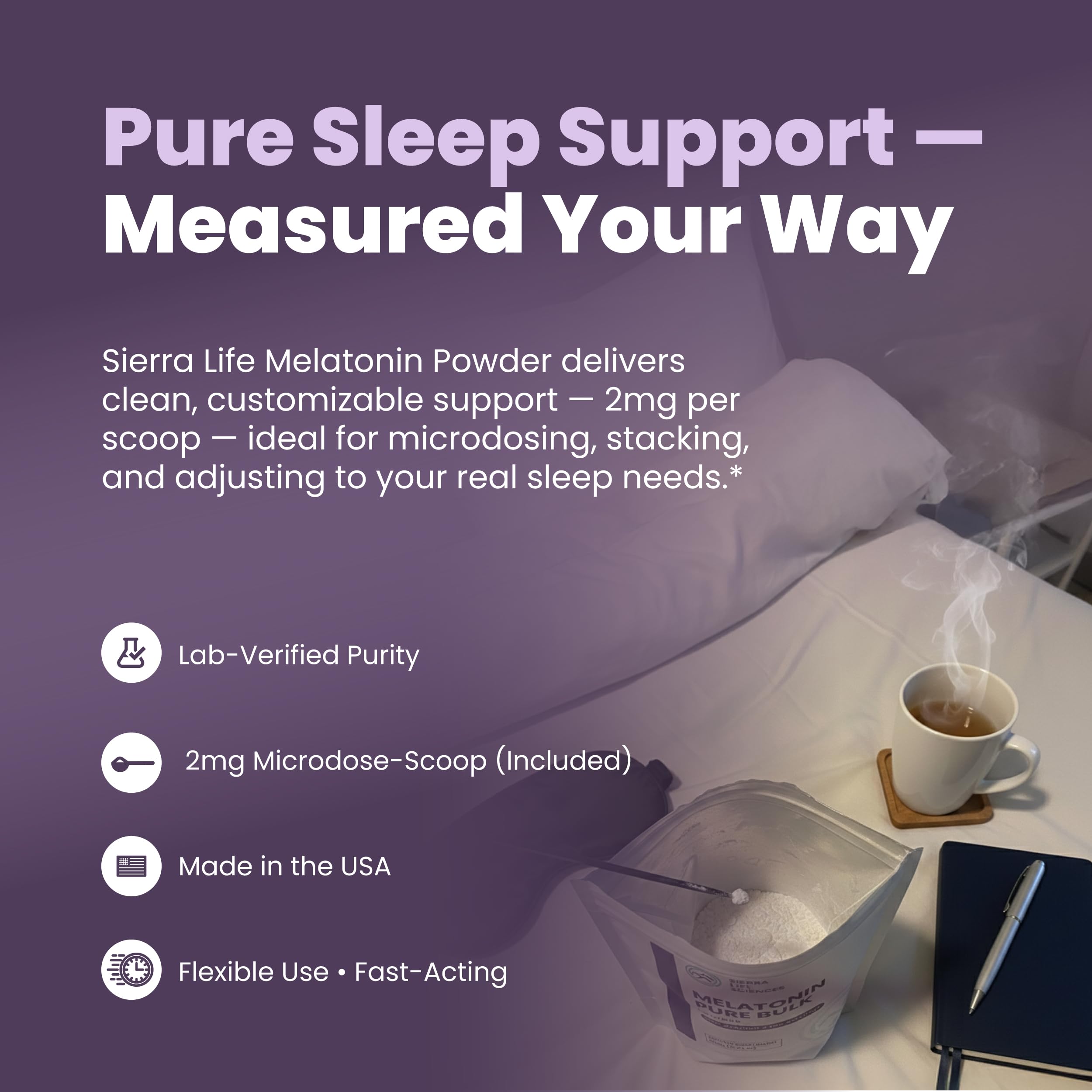 SIERRA LIFE SCIENCES Melatonin Powder packaging