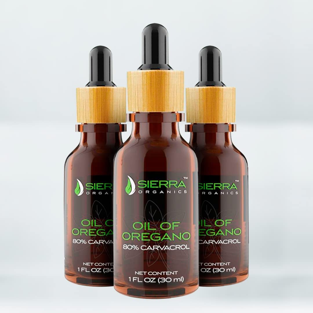 Sierra Organics Oregano Oil packaging with ingredients listed