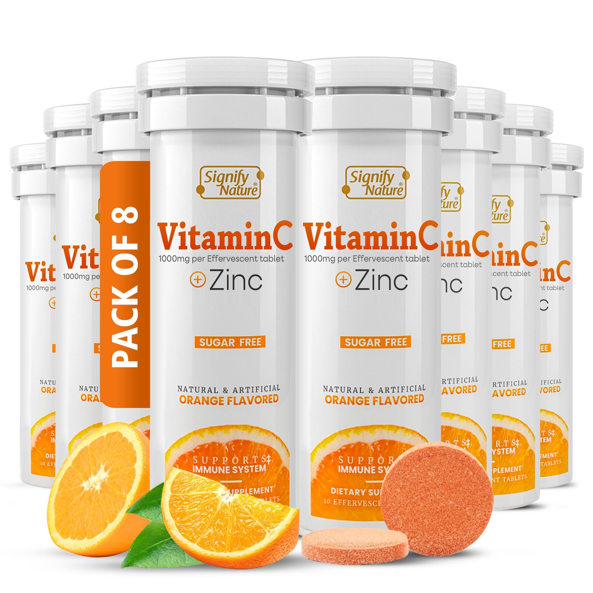 SIGNIFY NATURE Vitamin C 1000mg with Zinc effervescent tablets front view