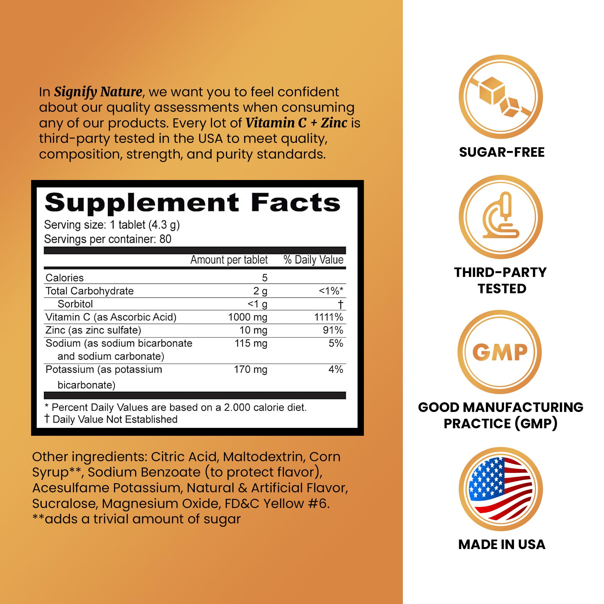 SIGNIFY NATURE Vitamin C 1000mg with Zinc packaging