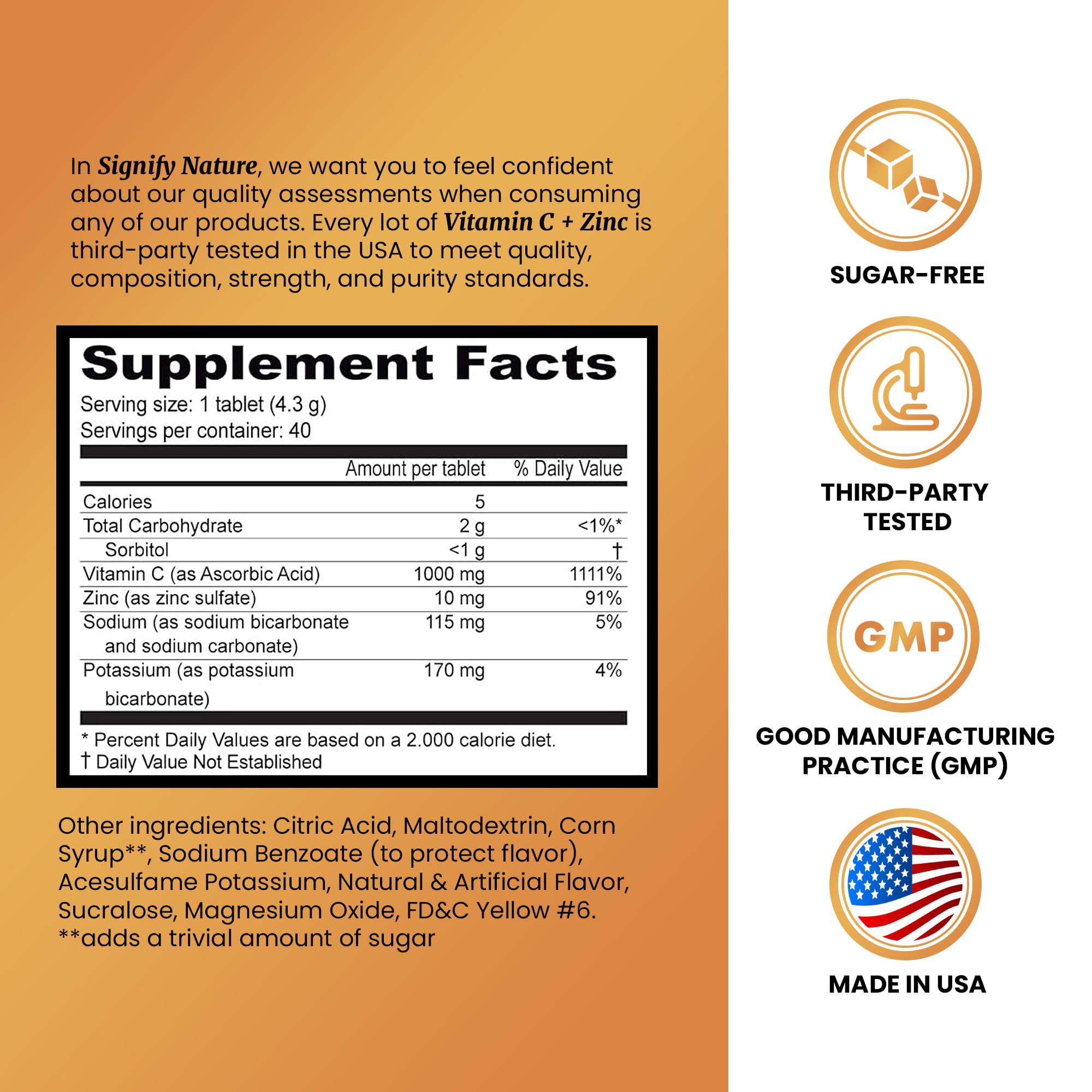 SIGNIFY NATURE Vitamin C 1000mg with Zinc packaging