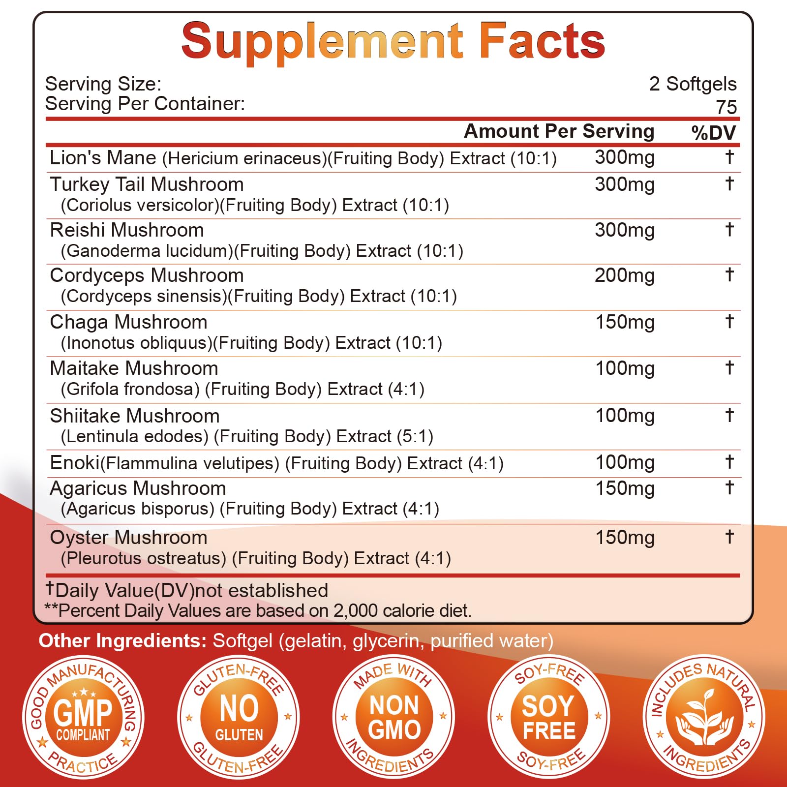 SIGNILIFE 10-in-1 Mushroom Supplement Softgels bottle with label