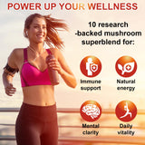 SIGNILIFE 10-in-1 Mushroom Supplement Softgels with softgel close-up