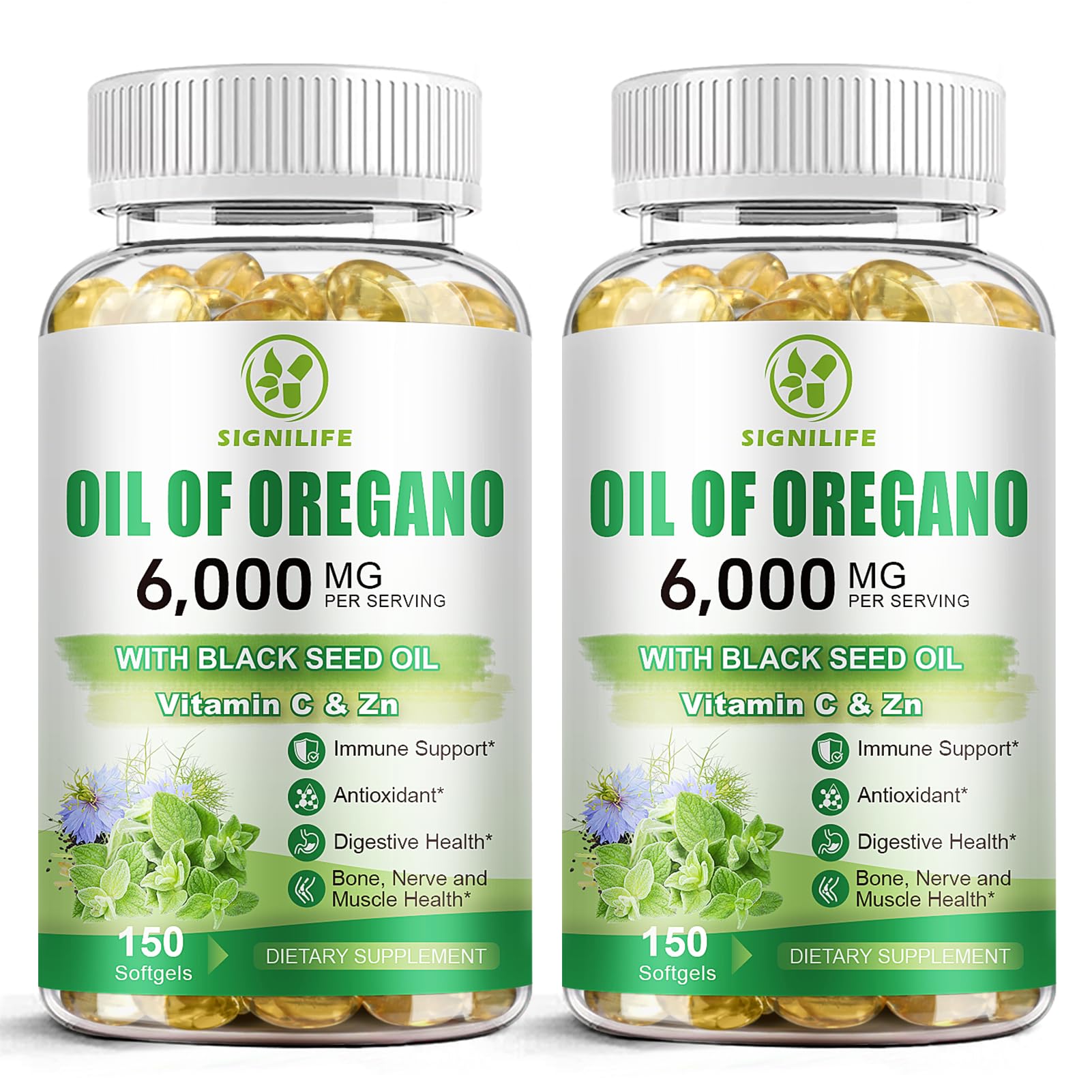 SIGNILIFE Oregano Oil Softgels 300 count front view