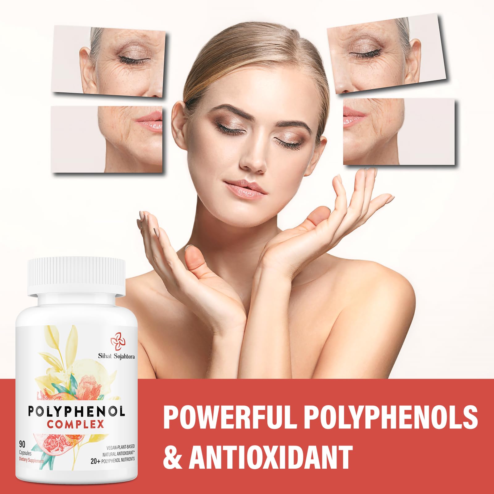 Sihat Sejahtera Polyphenols Supplement 399g label close-up