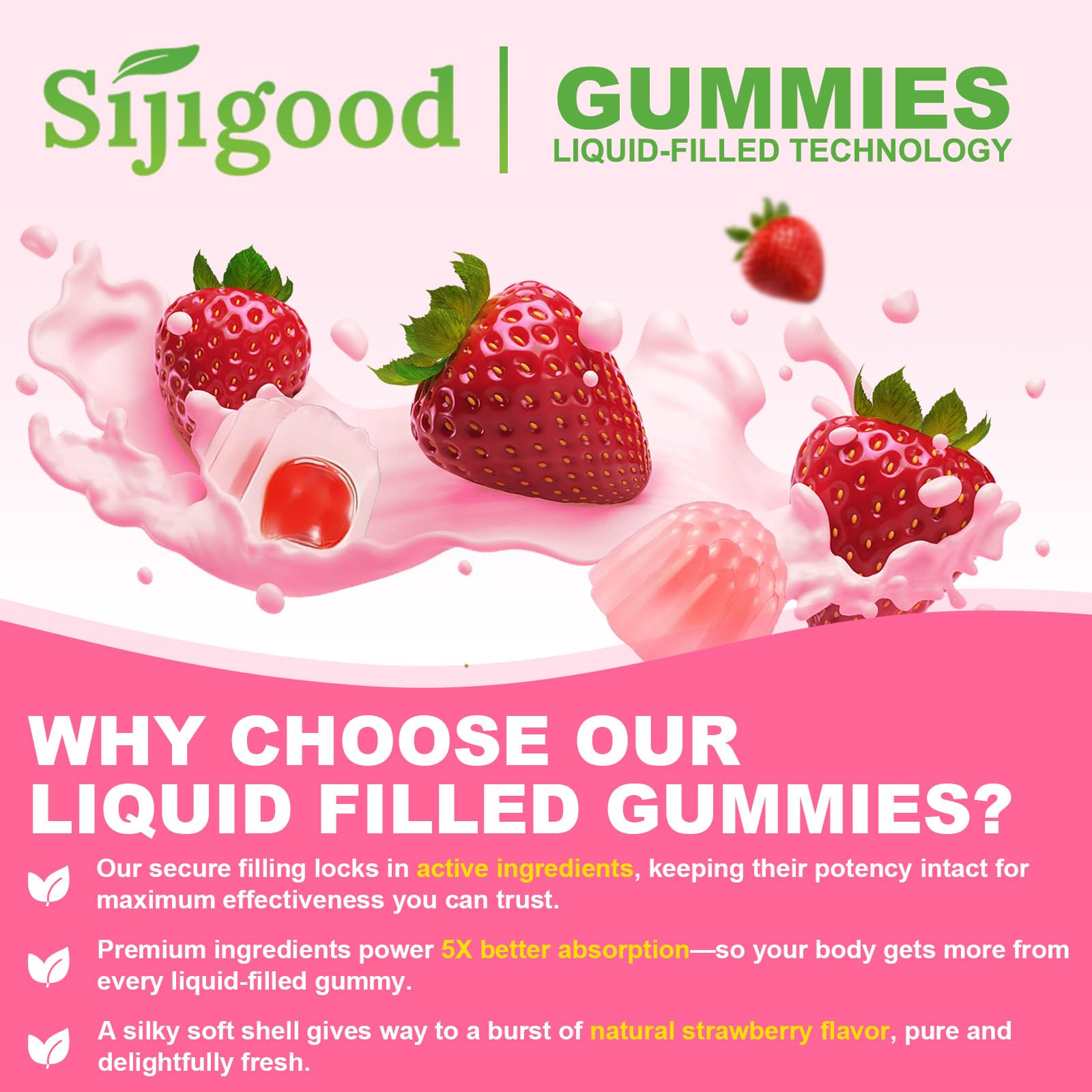 Sijigood Calcium Citrate Gummies bottle with a measuring spoon