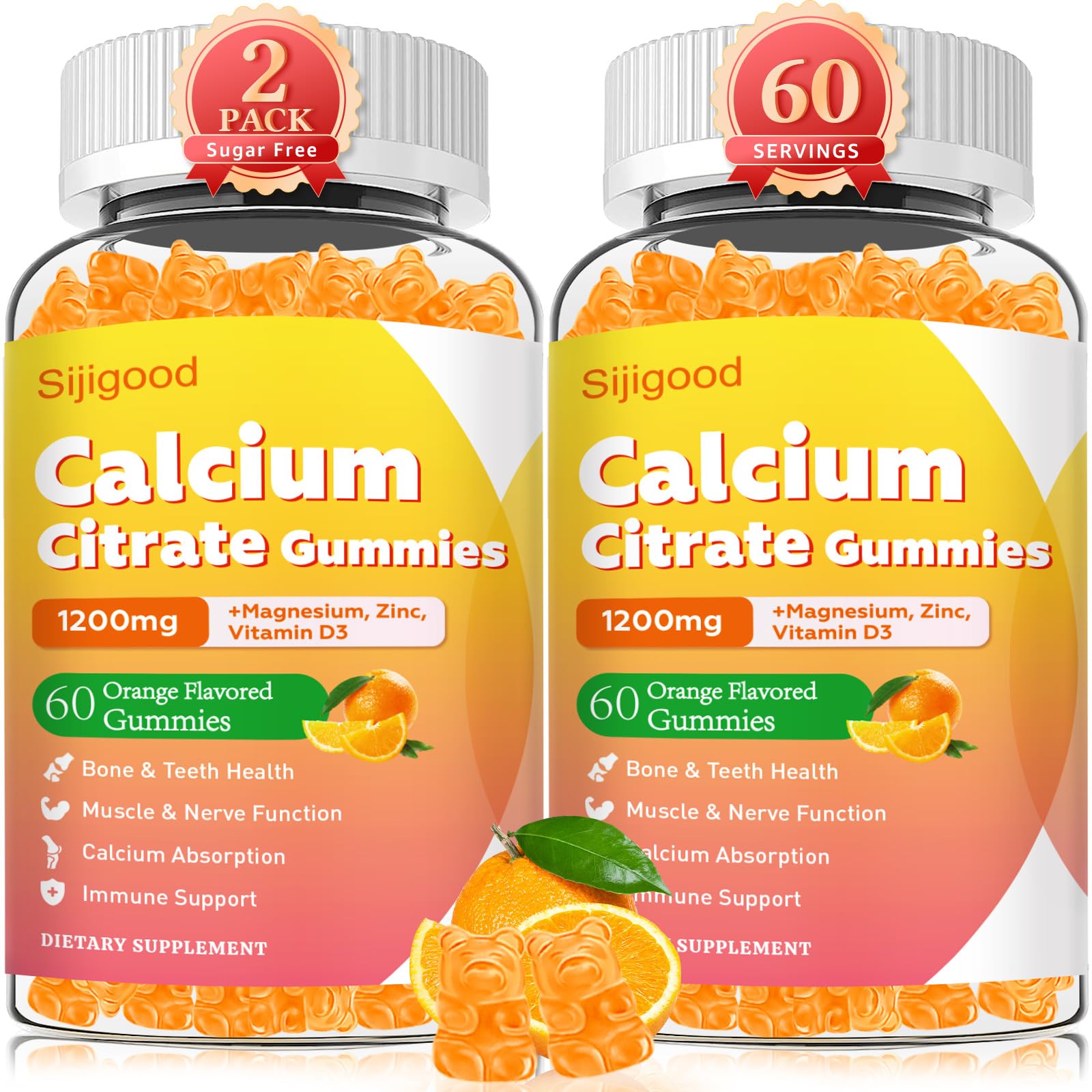 Sijigood Calcium Citrate Gummies front view with packaging