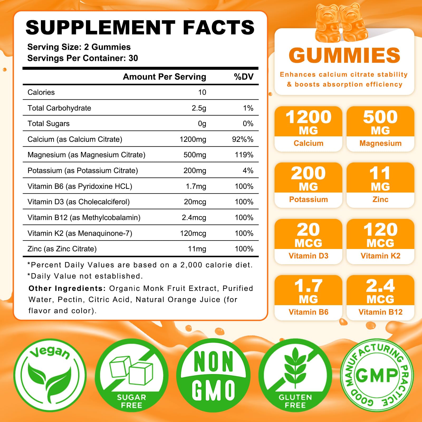 Sijigood Calcium Citrate Gummies in hand for size reference