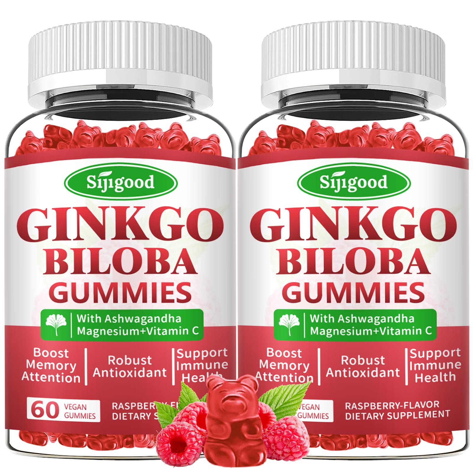 Sijigood Ginkgo Biloba Gummies front view with packaging