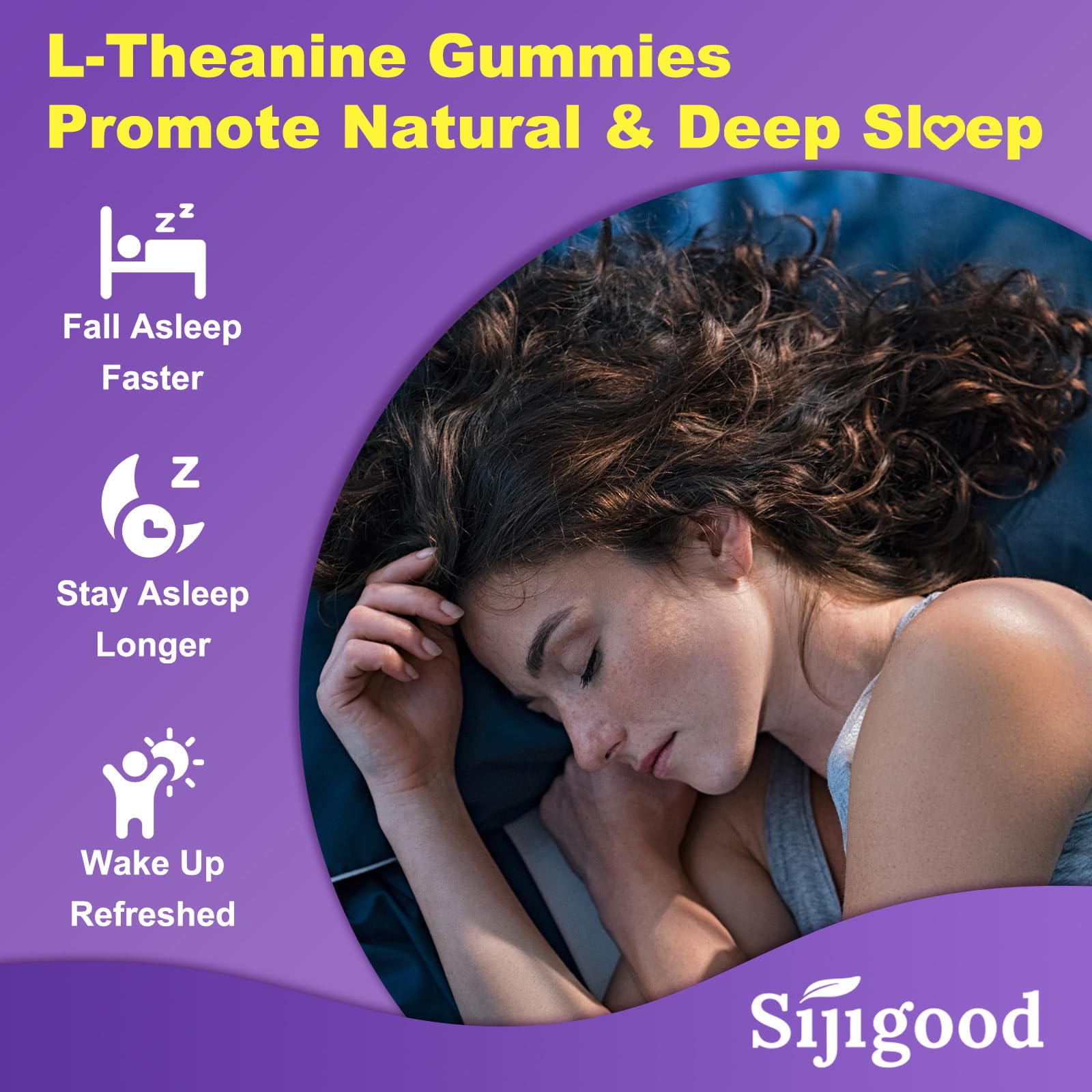 Sijigood L-Theanine Gummies on a wooden table