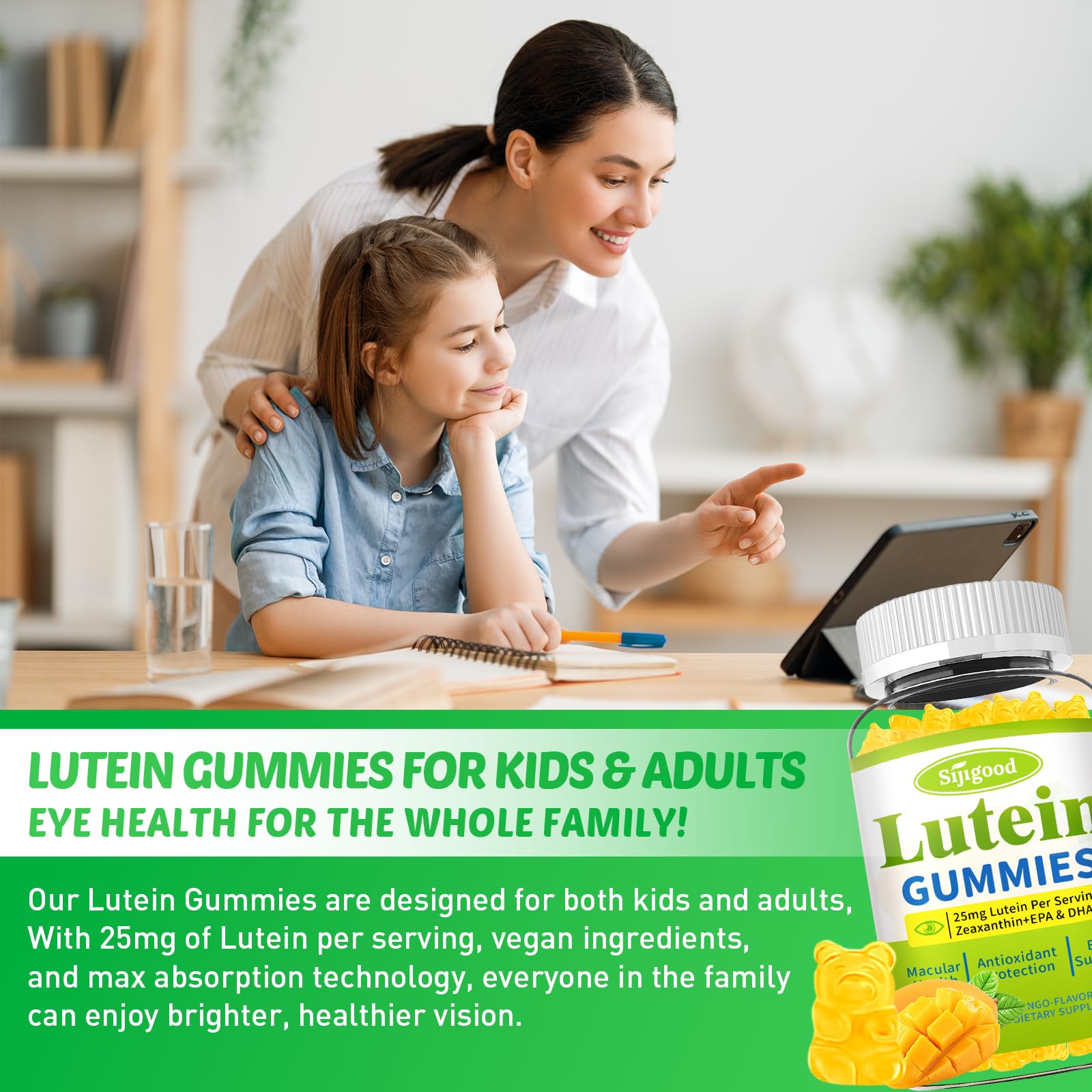 Sijigood Lutein Gummies with marigold flowers