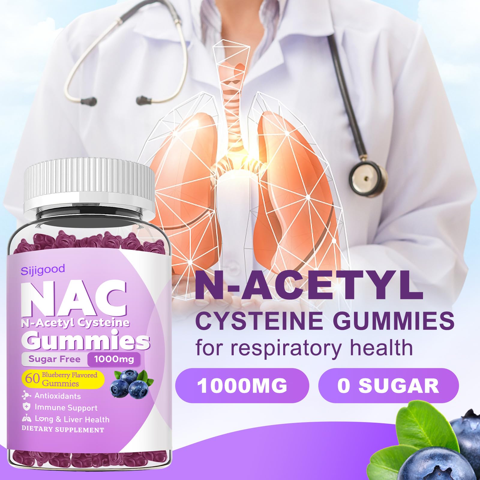 Sijigood NAC Gummies showing gummy texture
