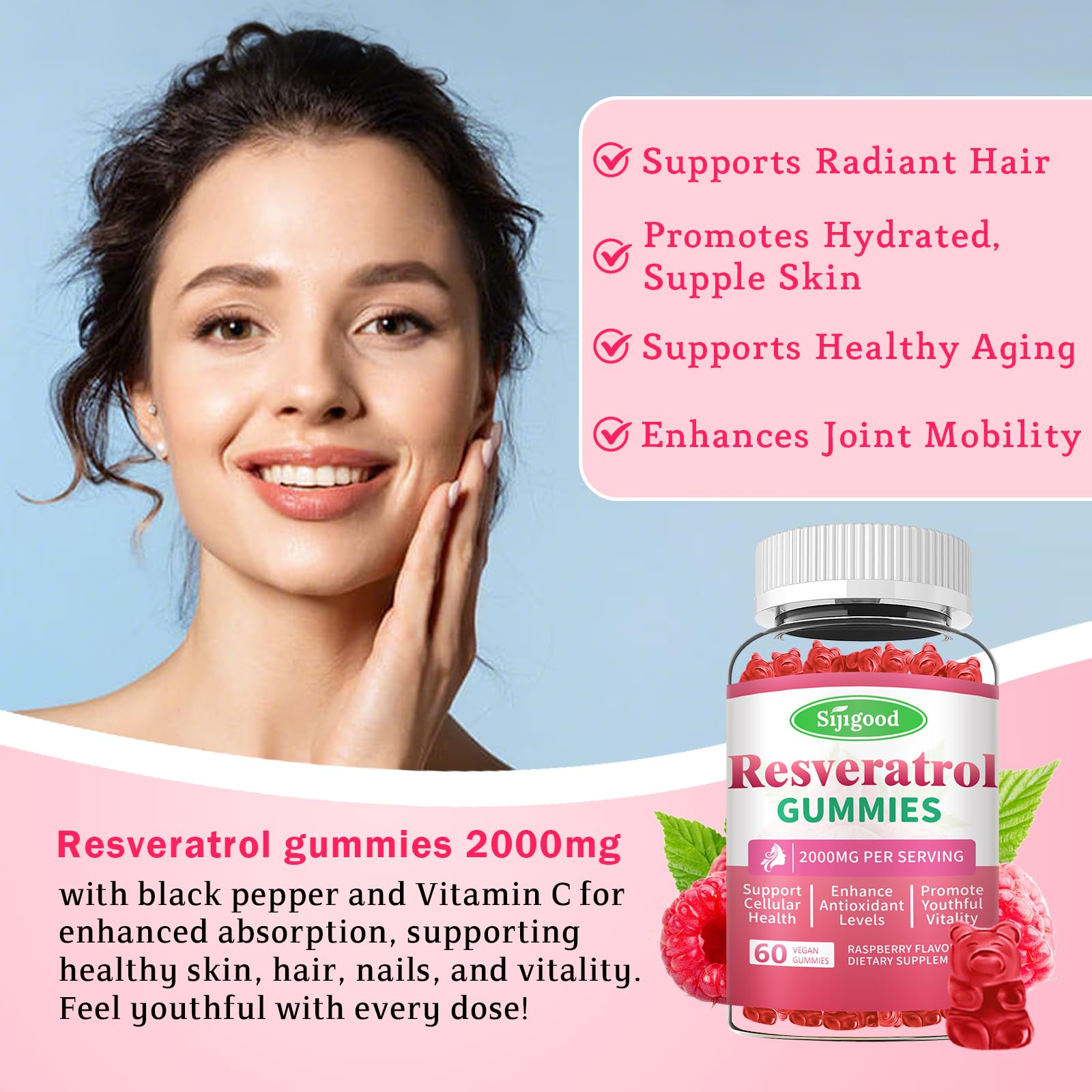 Sijigood Resveratrol Gummies with organic ingredients