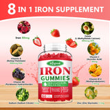 Sijigood Vegan Iron Gummies side view of bottle