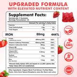 Sijigood Vegan Iron Gummies with Vitamin C and B12