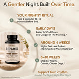SilkHerb Sleep Aid & Mood Support Supplement with a glass of water