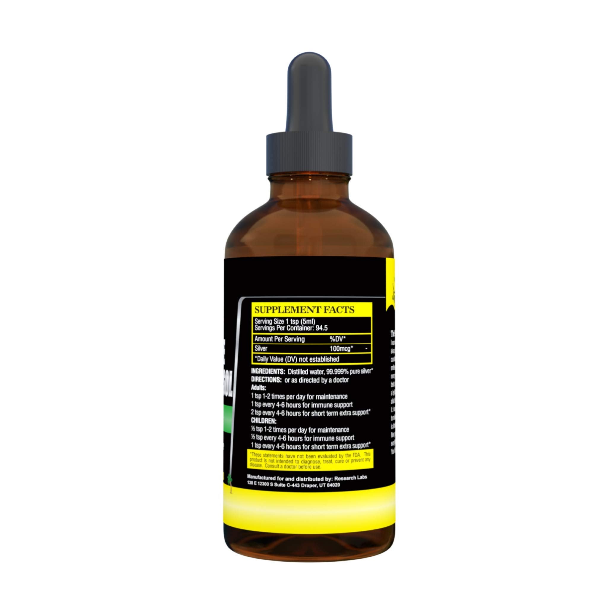 Silver Doc Colloidal Silver 331g close-up of label