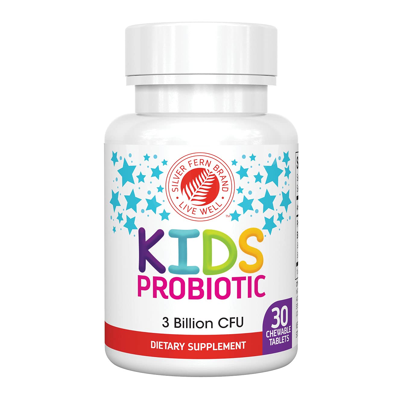 Silver Fern Chewable Probiotic Tablets 30 Count front view