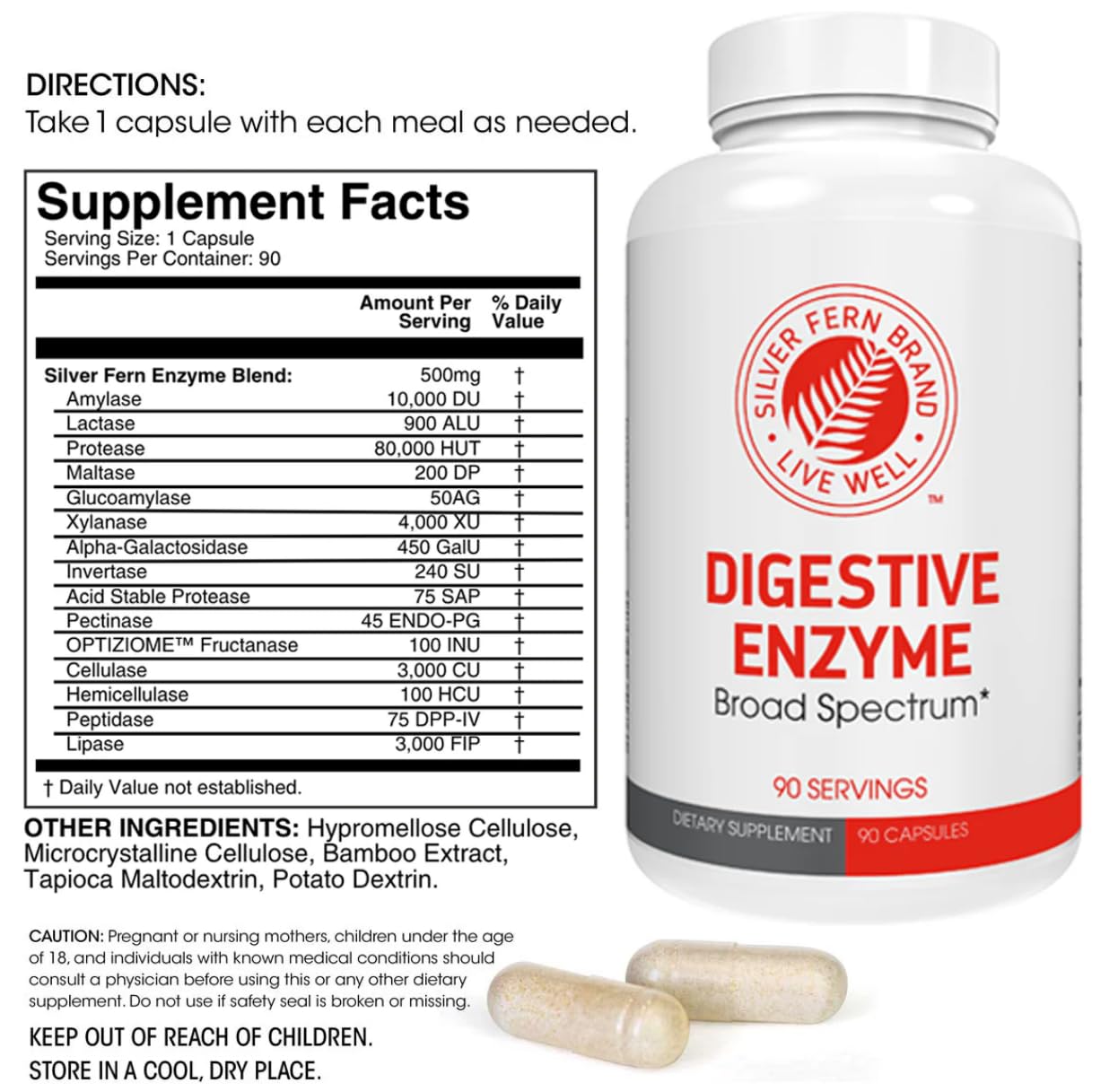 Silver Fern Multi-Enzymes bottle side view