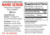 Silver Fern Nano Scrub bottle label close-up