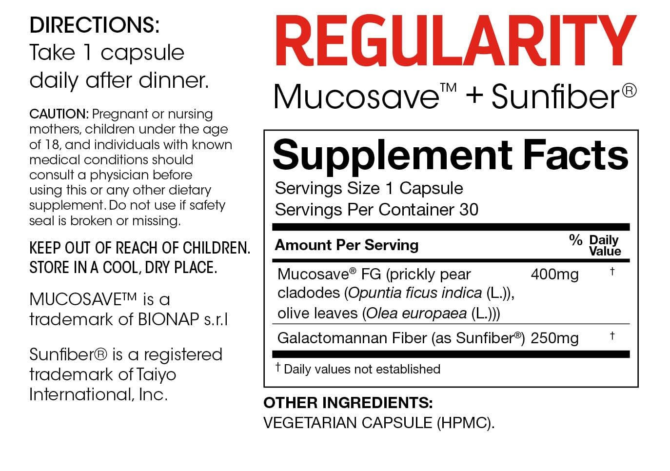 Silver Fern Regularity Capsules side view showing label