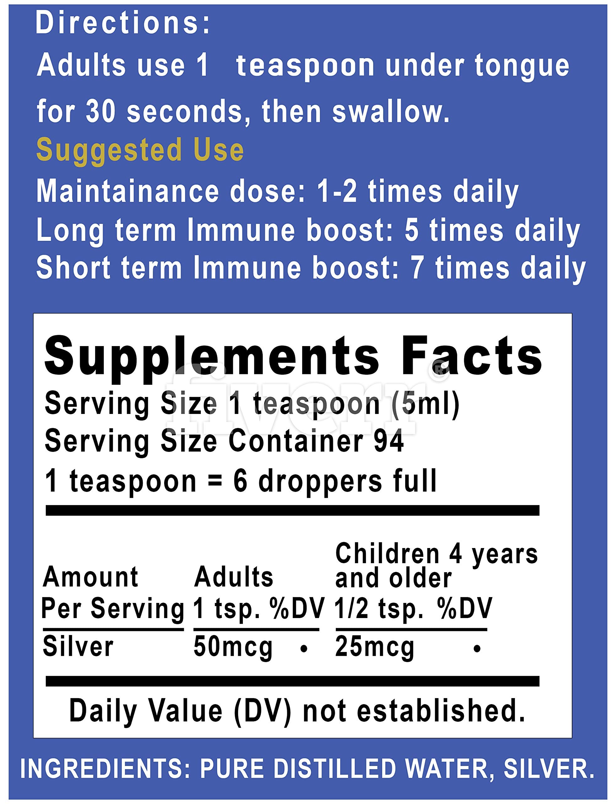 SILVER HOLISTICS Colloidal Silver 10 ppm glass bottle top view