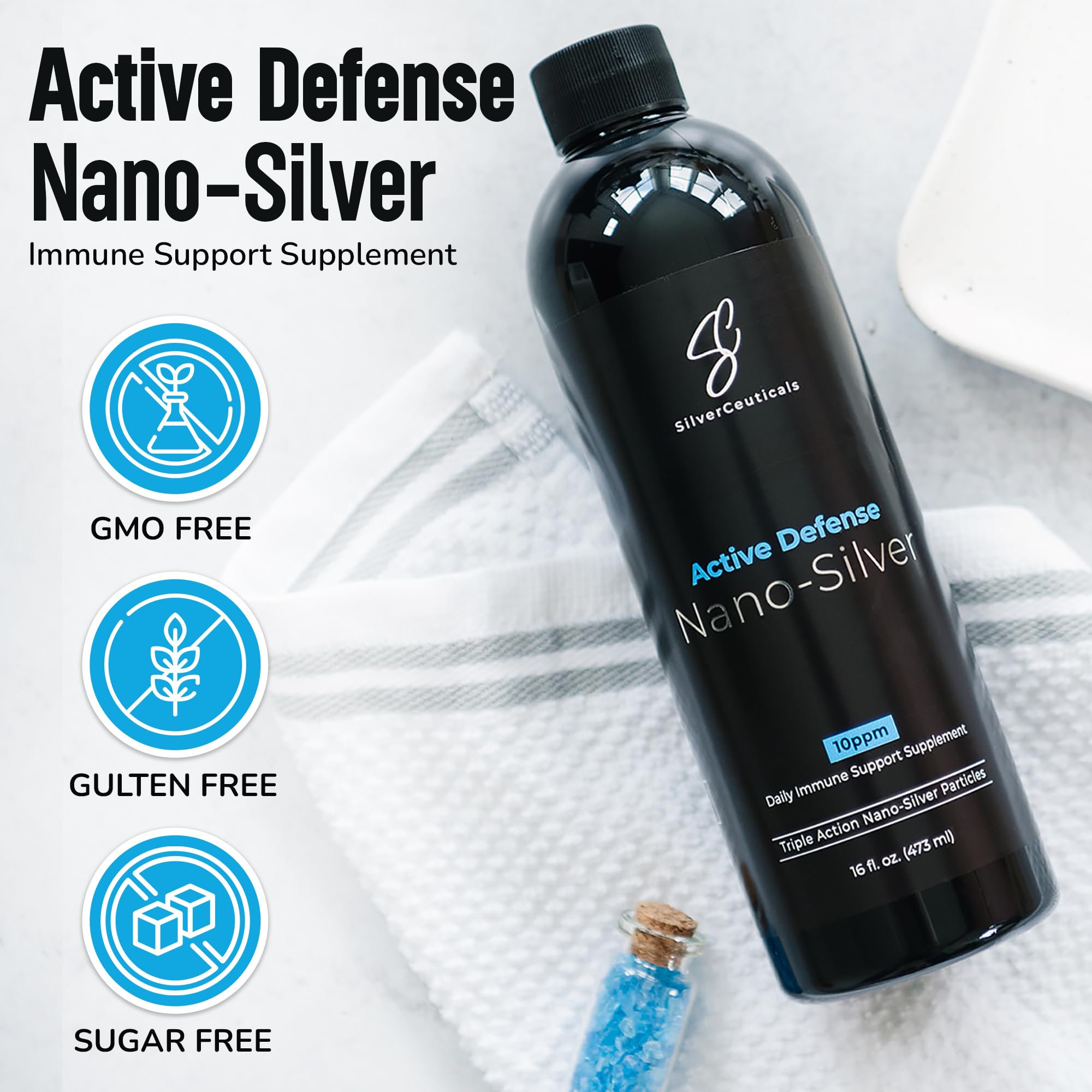 SilverCeuticals Nano Colloidal Silver 250ml close-up of label