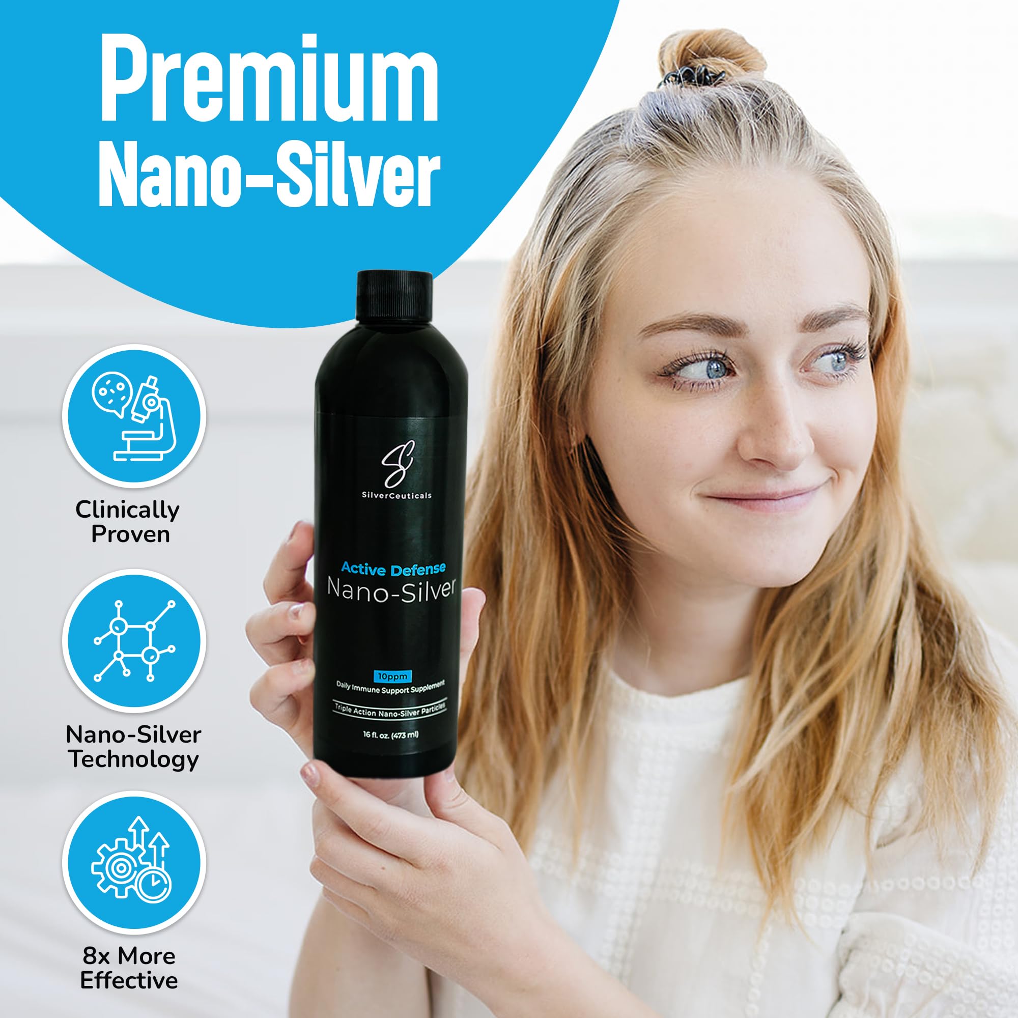SilverCeuticals Nano Colloidal Silver 250ml in a health setting