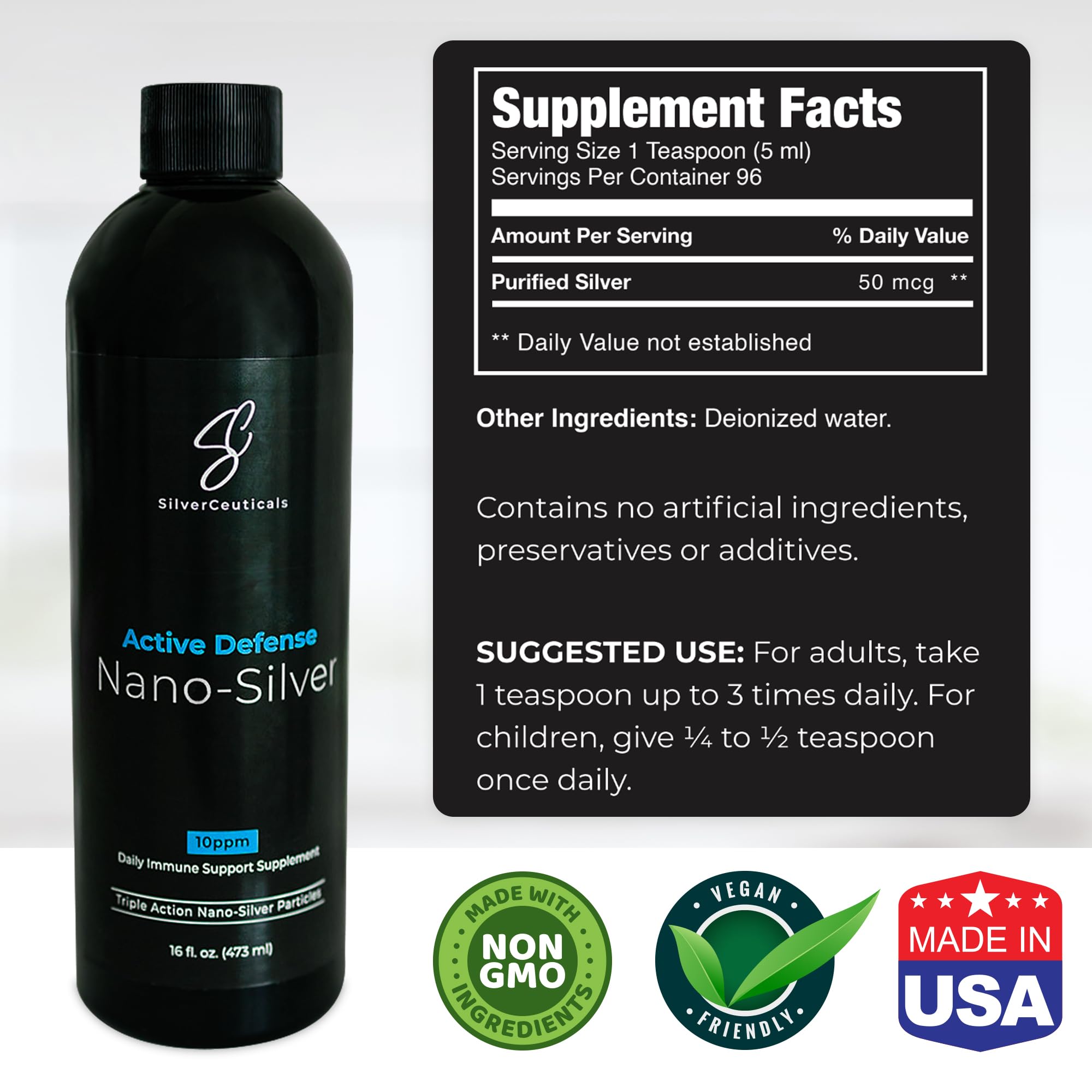 SilverCeuticals Nano Colloidal Silver 499g side view
