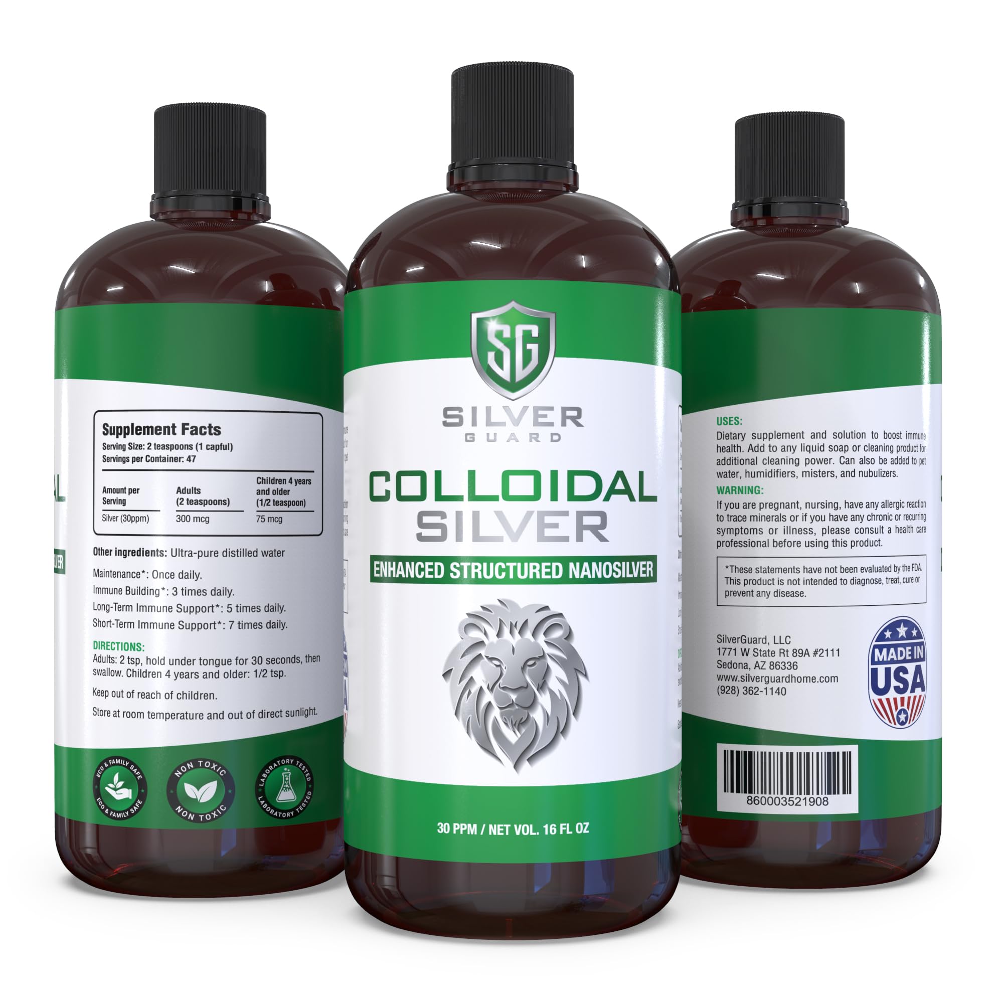 SilverGuard Colloidal Silver 30ppm Liquid Supplement in lifestyle setting