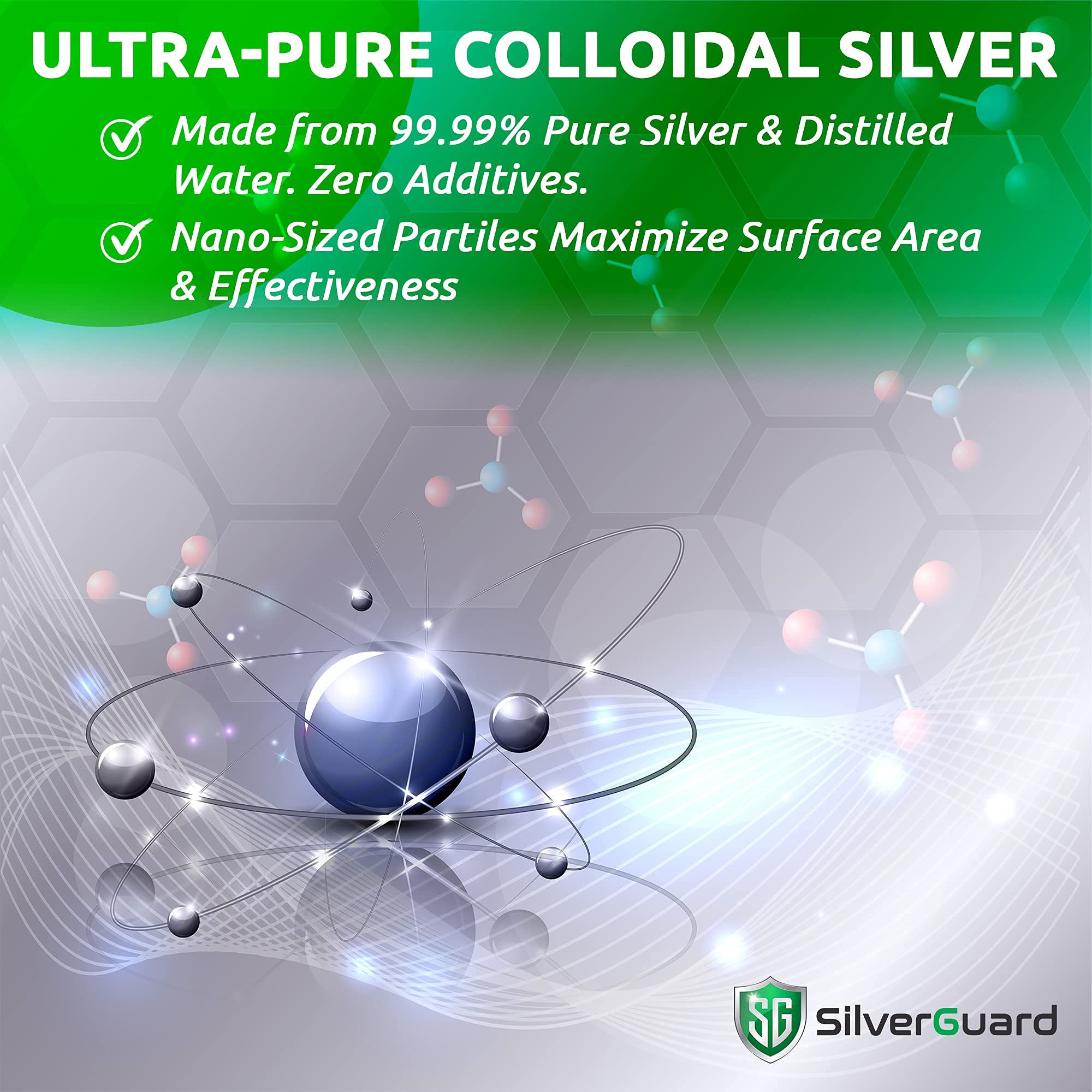SilverGuard Colloidal Silver 30ppm Liquid Supplement side view