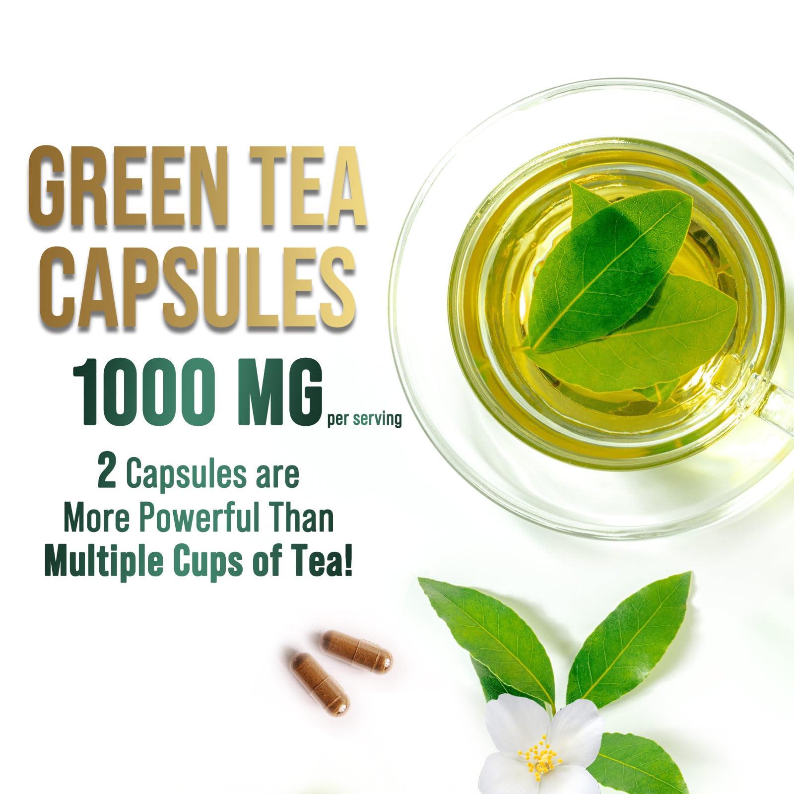 SILVERONYX Green Tea Extract Capsules close-up of capsules