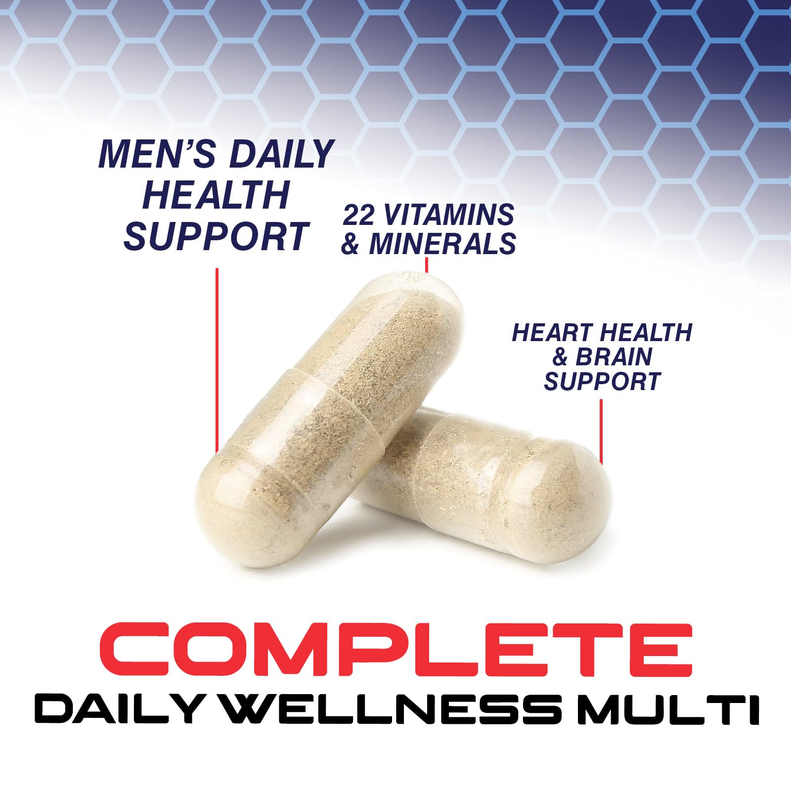 SILVERONYX Multivitamin for Men capsules on a wooden table