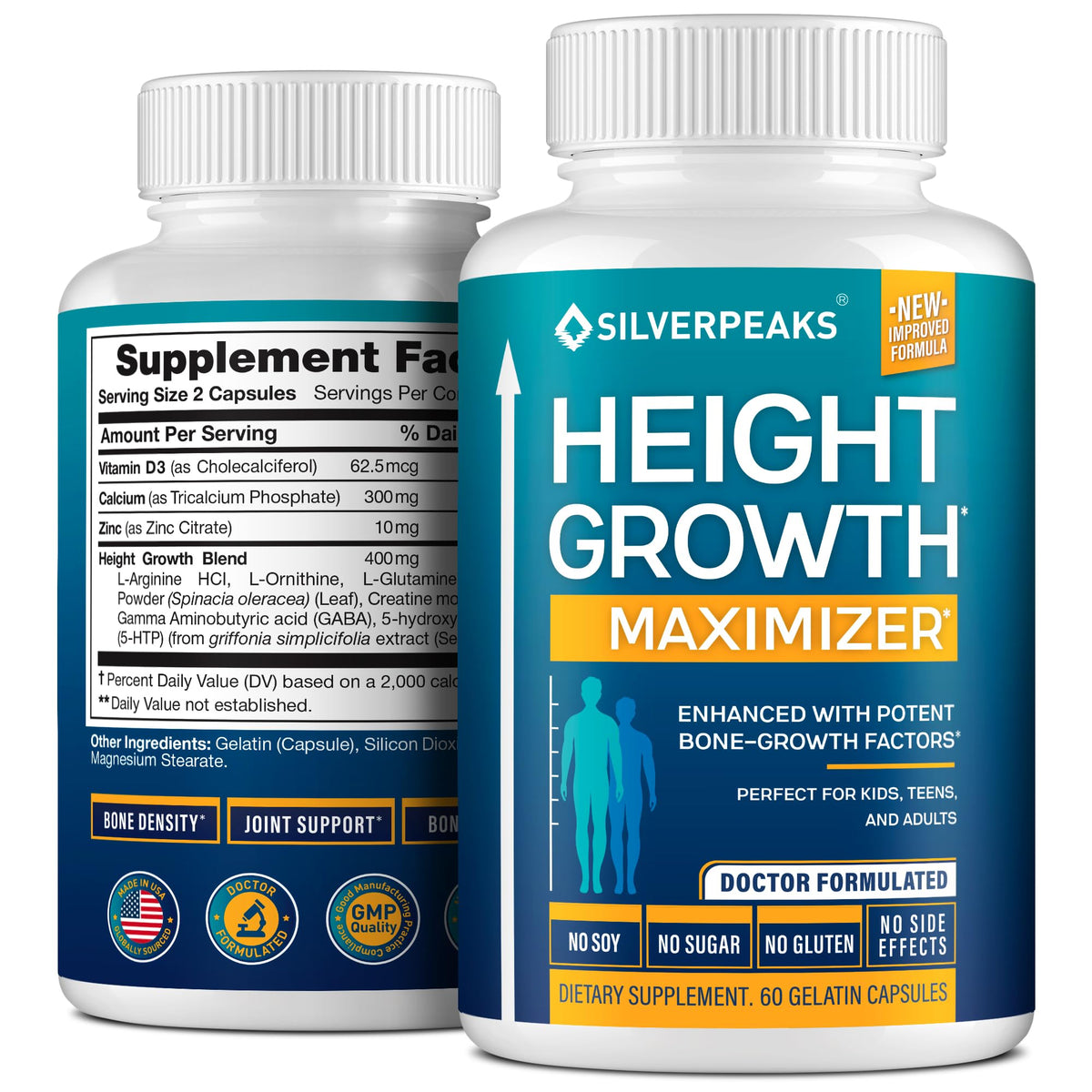 SILVERPEAKS Height Growth Maximizer 60 Capsules front view