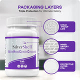 silvershell Shiitake Mushroom Extract capsules on a wooden table