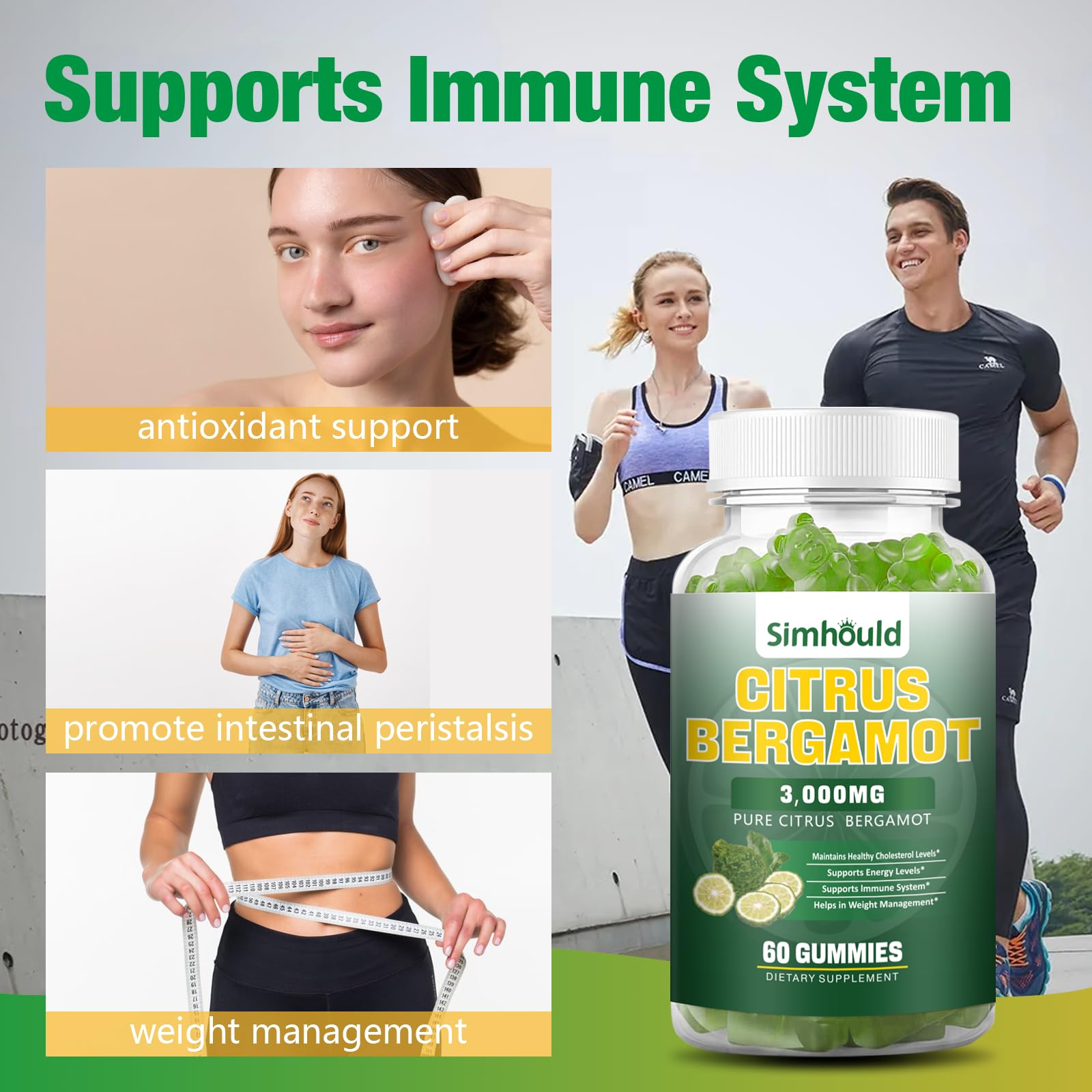 Simhould Citrus Bergamot Gummies showing serving size