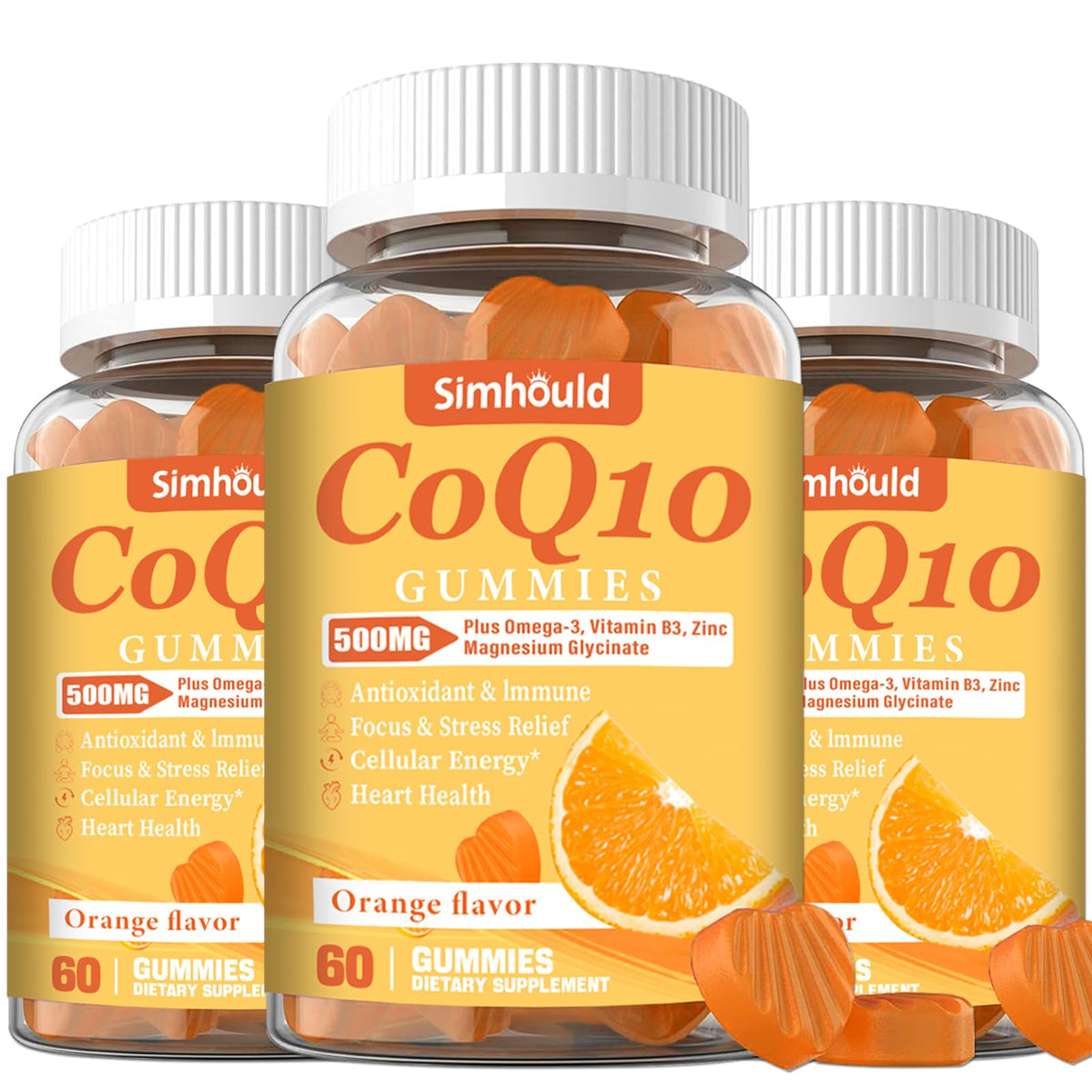 Simhould CoQ10 Gummies 500mg front view with packaging