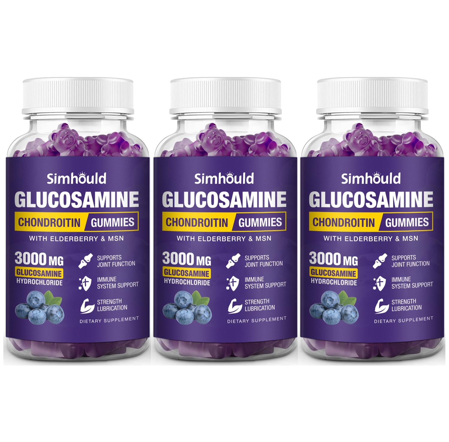 Simhould Glucosamine Chondroitin Gummies 3000mg front view