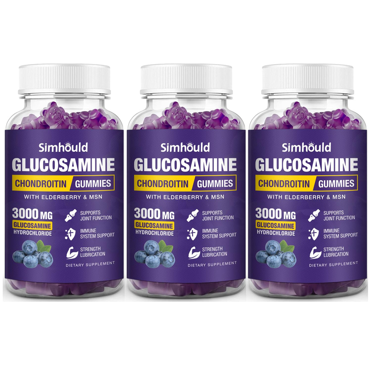 Simhould Glucosamine Chondroitin Gummies 3000mg front view